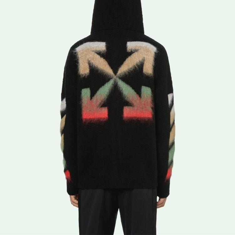 OFF WHITE SS21 Sweatshirts Men's Black Hooded Non Detachable Moderate Regular OMHA037R21KNI0011084