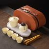 Ru Kiln Travel Tea Set Outdoor Kuaike Cup Drinking Tea Making Tea Cup Kung Fu Tea Set Teapot Business Gift Box
