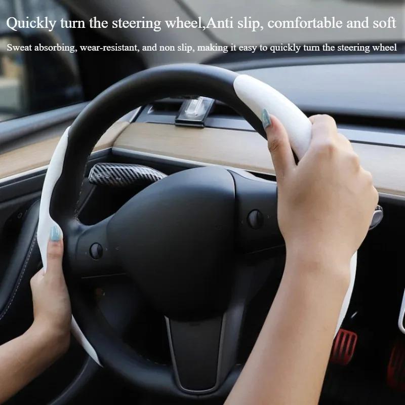 Suede Steering Wheel Cover for Tesla Model 3 Highland Model Y Juniper Steering Wheel Protective Cover Ultra Thin Car Accessories