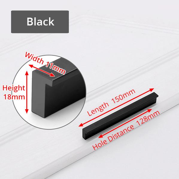 KAK American Style Black Cabinet Handles Gold T Bar Aluminum Alloy Kitchen Cupboard Pulls Drawer Knobs Furniture Handle Hardware