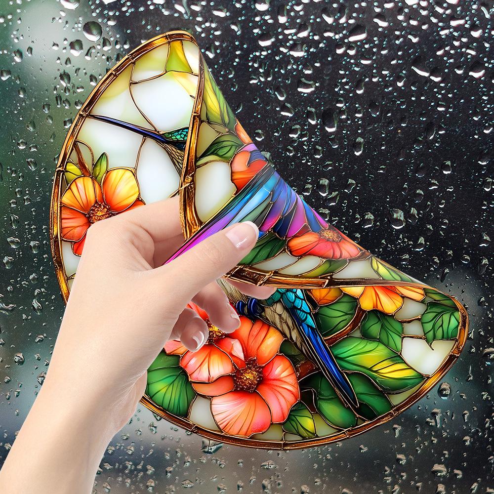 Painted Flowers Birds Balcony Glass Windows Home Beautification and Decoration Static Window Stickers