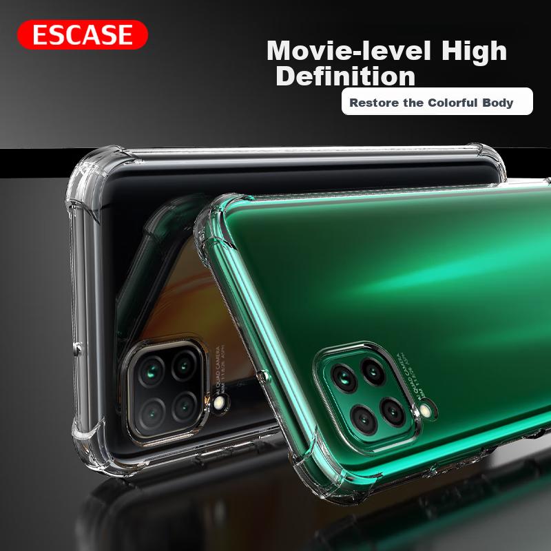 ESCASE Huawei Nova 6 SE Phone Case, TPU Full Coverage Airbag Shockproof Case (With Lanyard Hole), ES-Ip9 Series Upgraded Version, Translucent White