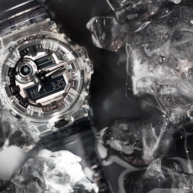 CASIO Unisex Pair Table Series Black Watch GA-700SK-1A+GMA-S120SR-7A