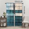 2pcs Vintage Gray & Blue Wooden Door Print Curtains - Rod Pocket Window Treatment for Bedroom   Office   Kitchen   Living Room & St