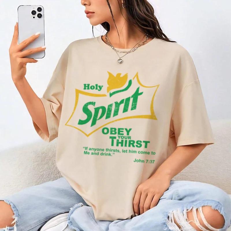 Women Retro Holy Spirit Bible Verse T Shirt Funny Jesus Faith Tshirt Short Sleeve Graphic Tees Unisex Christian Apparel Gift