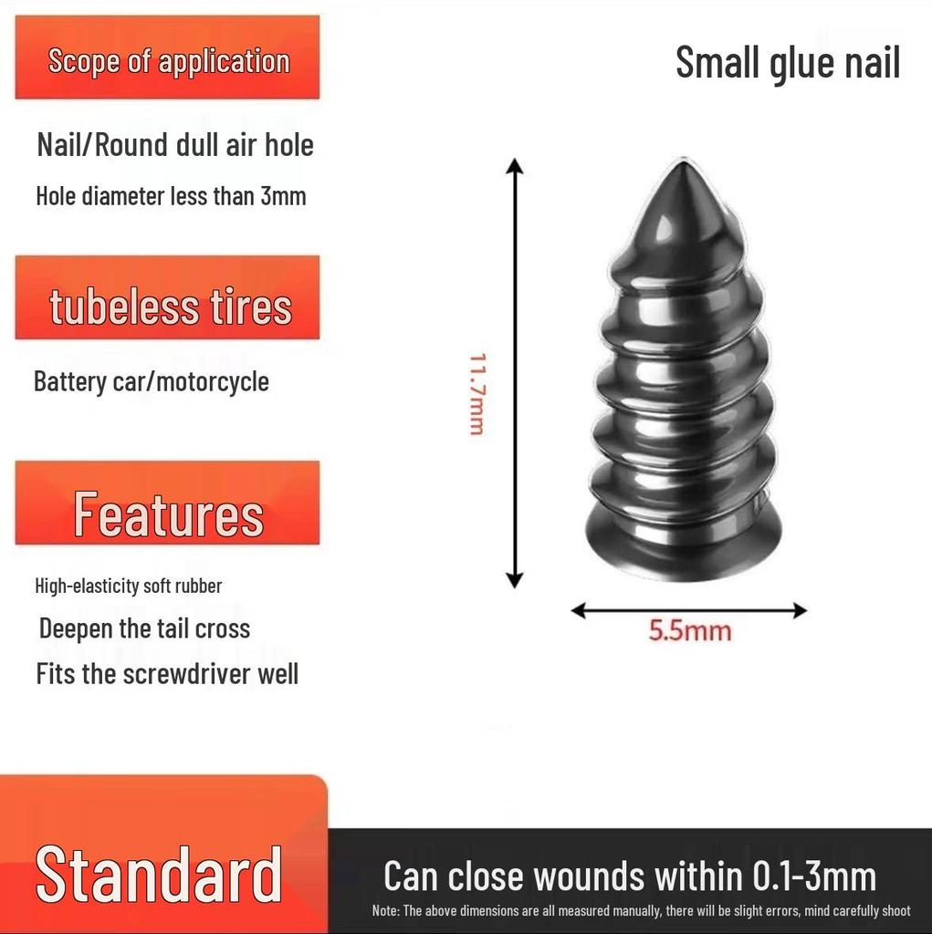 Quick Tire Repair Kit: Mushroom Rubber Nails for Cars & Electric Vehicles