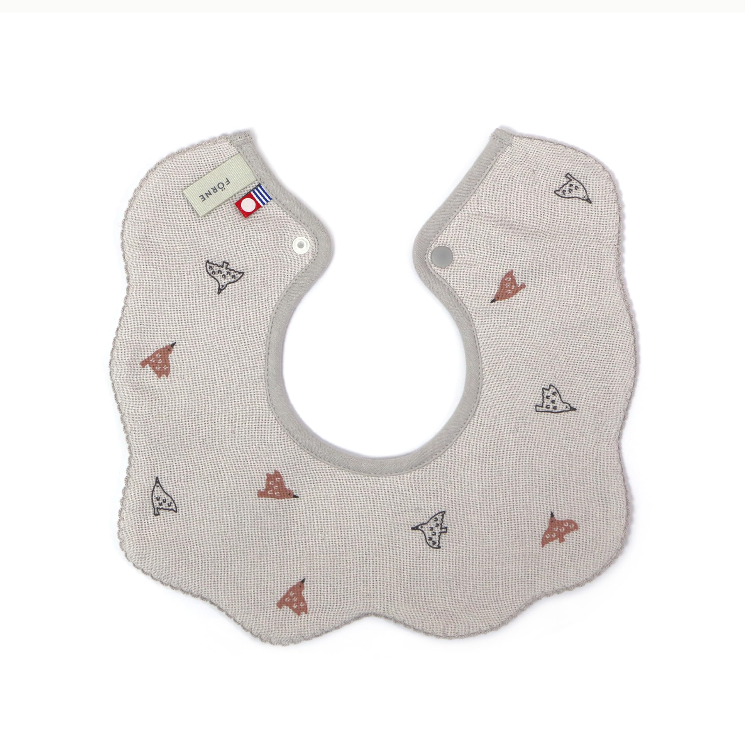 

IORI BABY x FORNE Органический круглый слюнявчик от Imabari Towel Baby (Светло-серый)