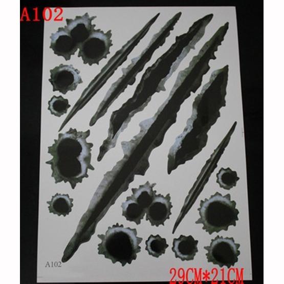 Adesivo per Auto 3D Decalcomania Proiettile Copriauto Moto Graffi Proiettile Realistico Adesivo Impermeabile 1 pz