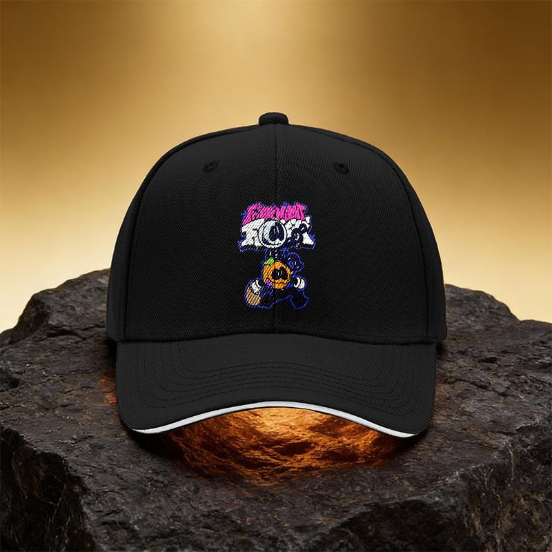 Halloween Pumpkin Head Jumping Hat, Unisex Printed Baseball Cap Sandwich Brim Sports Hat, Suitable for Daily Commuting and Trave