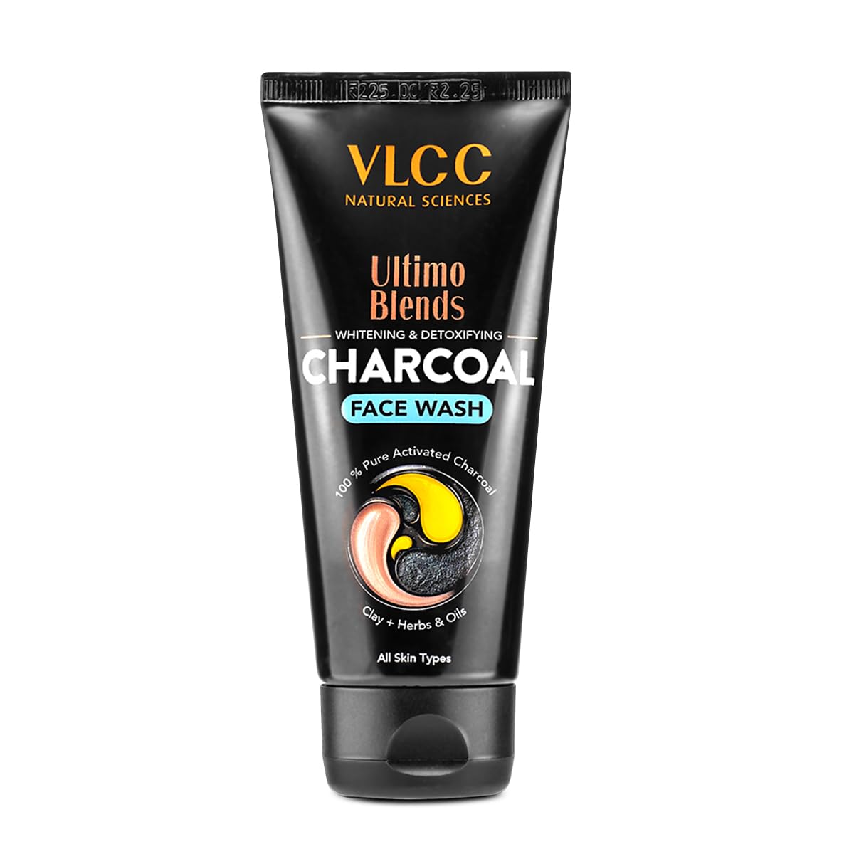 VLCC Ultimo Blends Charcoal Face Wash - 100ml - Whitening & Detoxifying, Acne Control, Exfoliation, Whitening with Activated Charcoal & Aloe Vera E