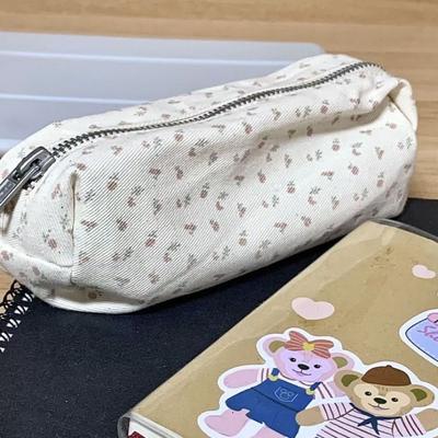 Cute High Quality Floral Print Pen Bag Large Capacity Multifunctional Pencil Case Stationery Bag Gift