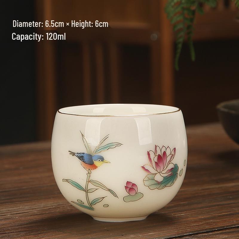 Sheep Fat Jade Porcelain Teacup: Chinese Ceramic Master Cup for Tea Tasting