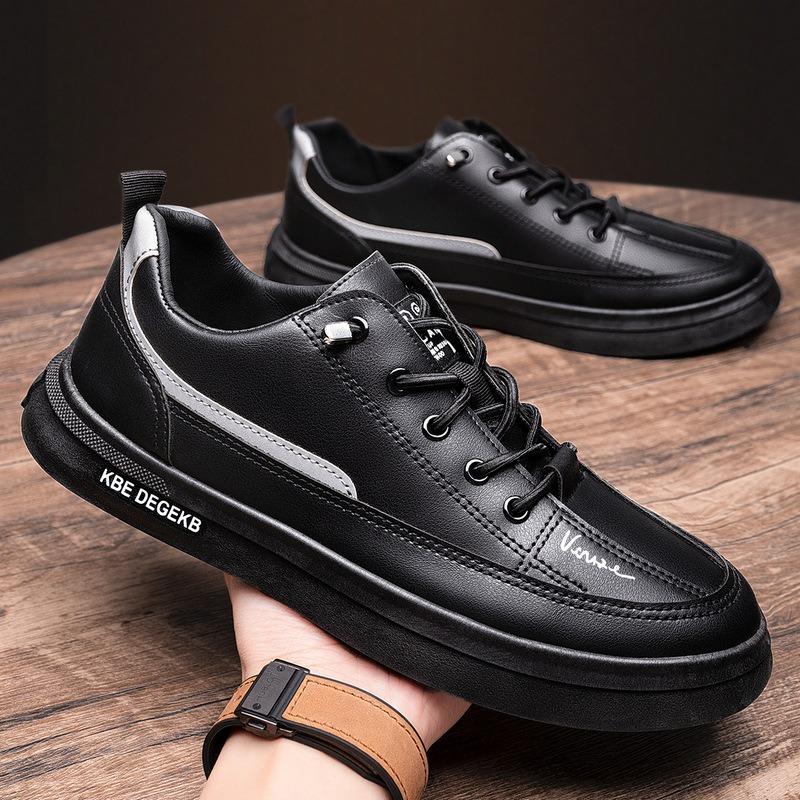 Board-Schuhe Herren Freizeitschuhe Mode vielseitig weiche Sohle rutschfest neu Lederoberfläche Low-Top atmungsaktiv weiße Schuhe Trend