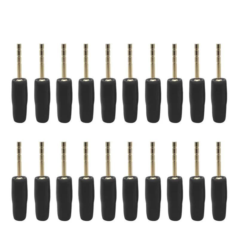 20PCS 2mm Gold Plated Screw Type Small Banana Plug Pin Audio Speaker Cable Connector Copper Straight Male Connector