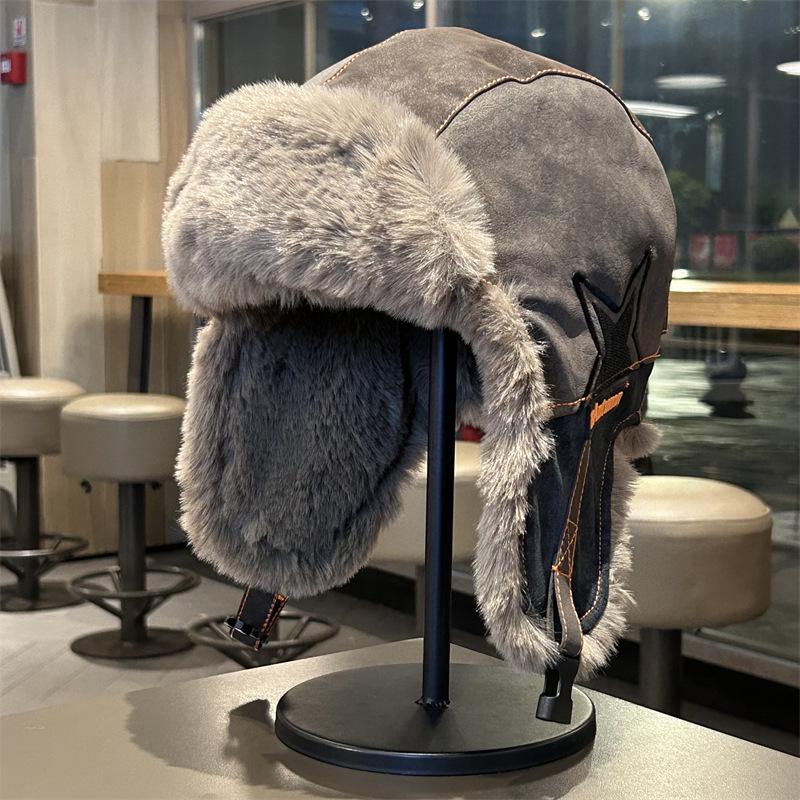 

Unisex Winter Fleece-Lined Windproof Aviator Hat with Ear Muffs for Outdoor Cycling and Skiing 56-58cm коричневий