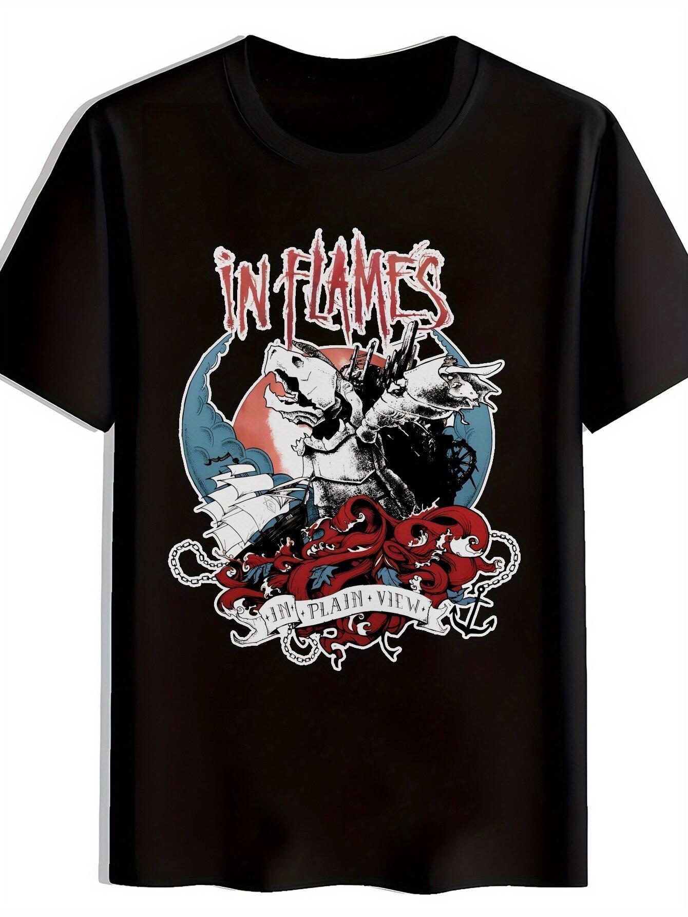 WoBlack In Flames Graphic T-shirt - Short Sleeve XXXL
