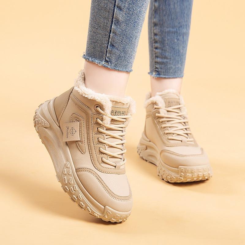 Winter Plus Velvet Warm Snow Boots, High-top Waterproof Ladies Thick-soled Wear-resistant Sports Cotton Shoes