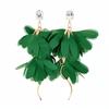 Silver Needle Fabric Chiffon Flower Pendant Earrings Holiday Wind Sweet Small Fresh Stud Earrings Niche High-end Earrings Women