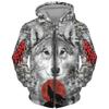 Pánská/dámská mikina s kapucí Wolf s 3D potiskem Harajuku Fashion Jacket se zipem