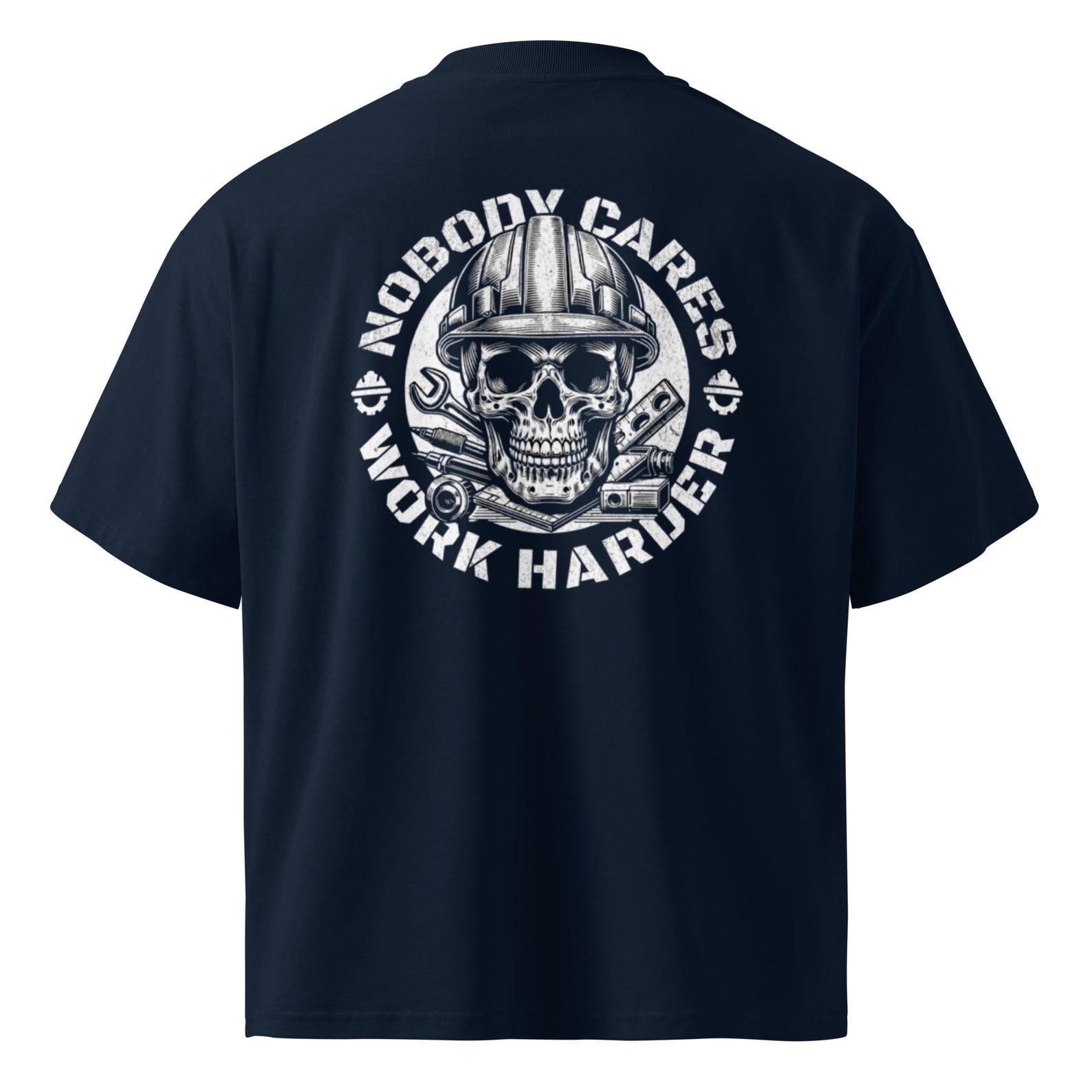 Unisex organic oversized high neck work harder T shirt 3XL