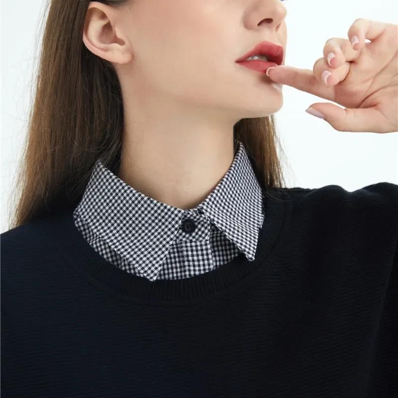 Women Lapel Button Shirt Detachable Fake Collar Shirt White Ruffles Stand False Collar Woman Removable Blouse Nep Kraagie
