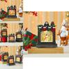 Christmas Scene Fireplace Ornament Music Box With Sitting Elder For Holiday Decor