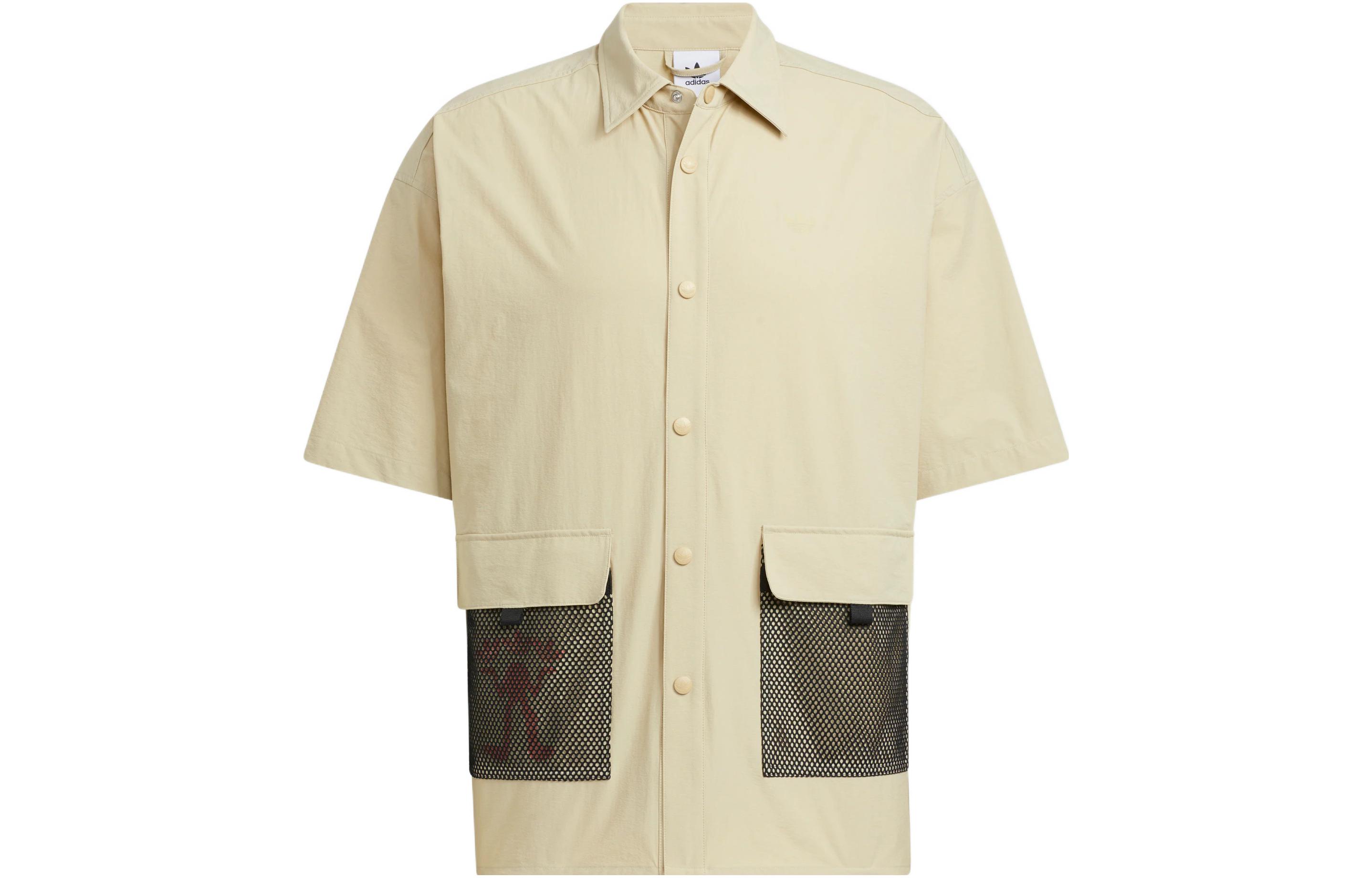 Adidas Originals Shirts Men s Beige Lapel Moderate Other HR6468 M