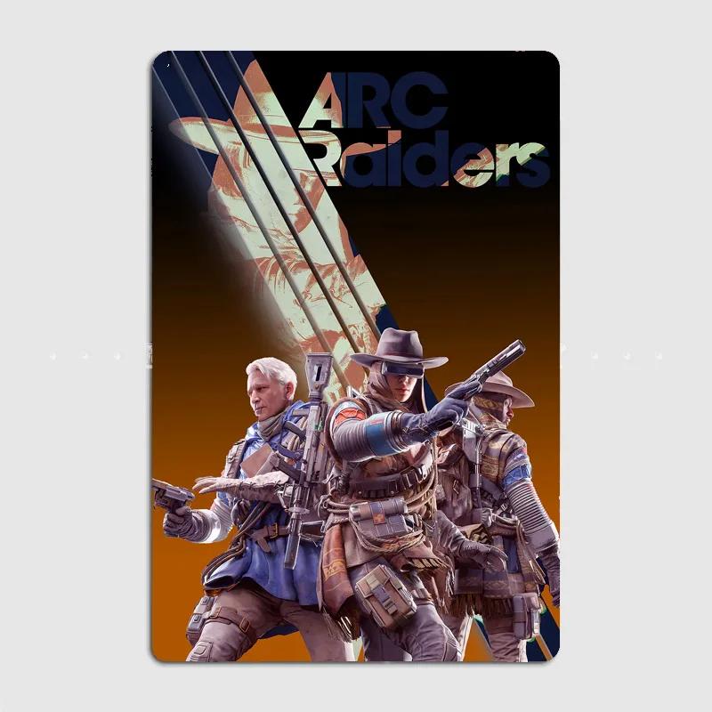 Poster Gioco Arc Raiders Segno Vintage Garage Camera da Letto Personalizzata Decorazione Murale Stanza Poster Decorativi per la Casa Poster Metallico Decorazione Interna