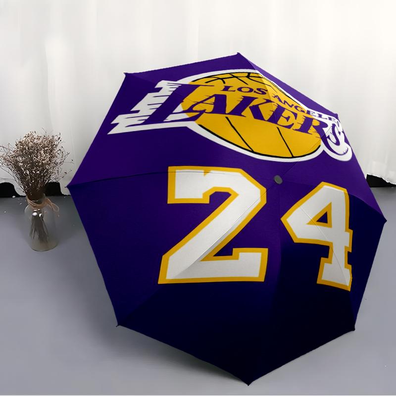 Printed Los Angeles Lakers logo Folding Umbrella,Outdoor,Leisure,And Travel Umbrella,Durable Umbrella Fabric,Birthday And Holiday Gift