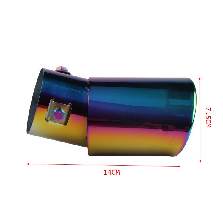 New Automobile Tail Throat Exhaust Pipe Universal Baking Blue Stainless Steel Decoration Retrofit Accessories Muffler Full Color