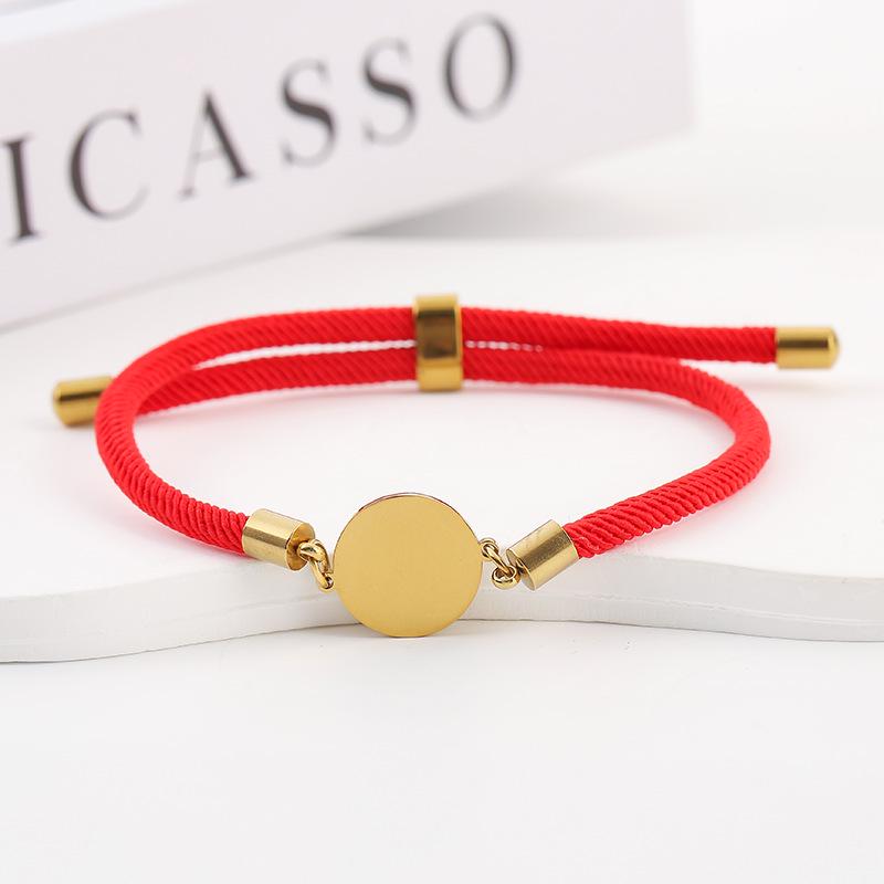 Adjustable 15mm Multi-Color Round Milanese Rope Bracelet with Stainless Steel Cross for Laser UV Printing.