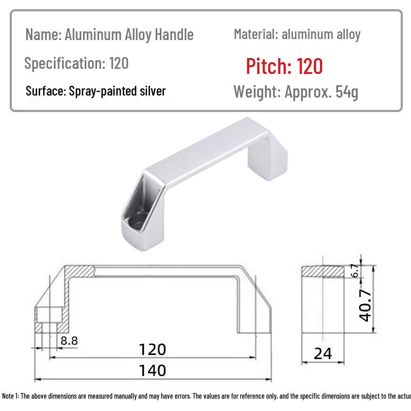 Industrial-Grade Thickened Silver Aluminum Handle for Electrical Box, Cabinet, or Drawer