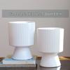 Nordic Ceramic Flower Pot with Tray - High-Footed Vertical Stripes for Indoor/ Balcony, Ideal for Pothos and Orchids.