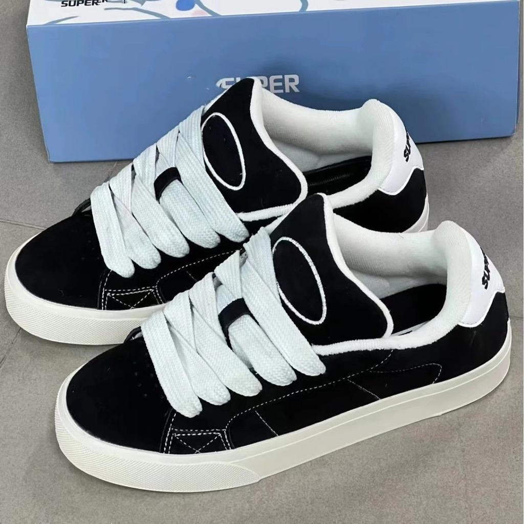 Versatile board shoes women's summer new retro burgundy flip sports and leisure platform women's shoes