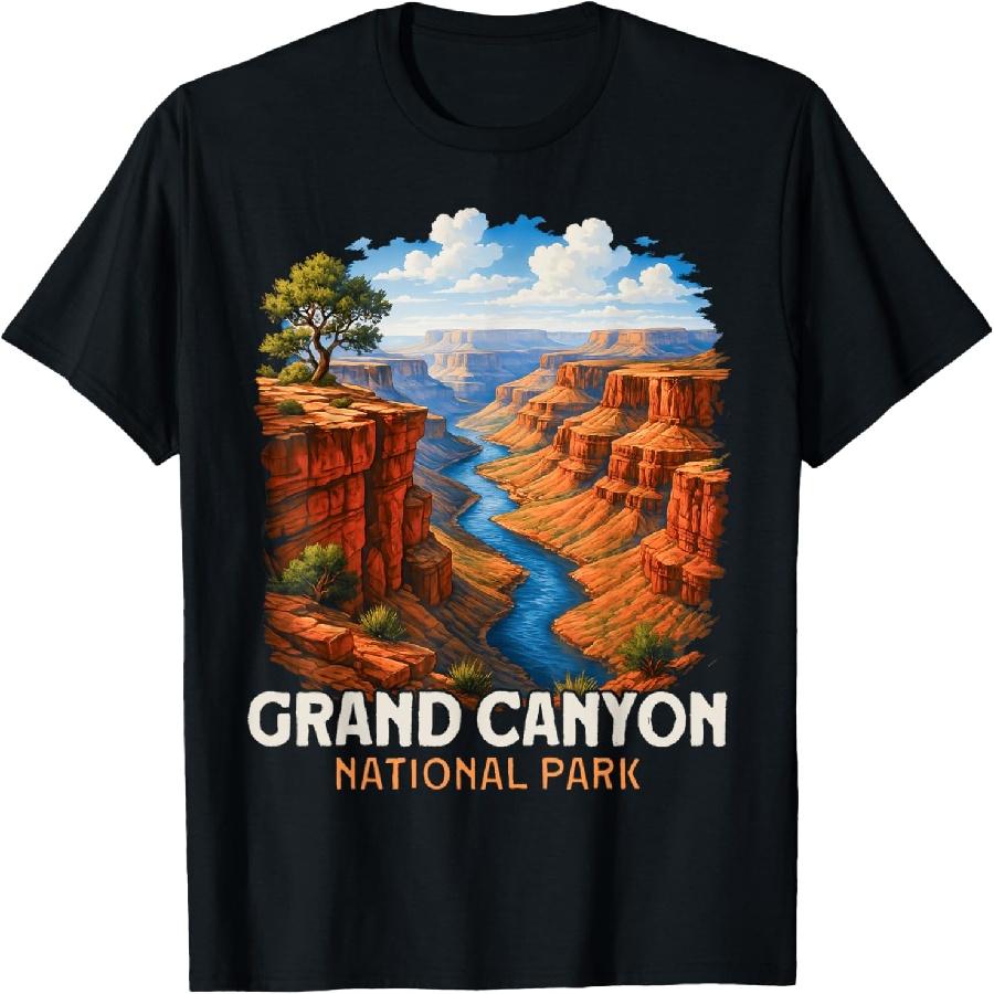 Classic Grand Canyon National Park Retro T-Shirt S чёрный