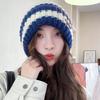 Stripe Winter Hats Thickened Knitted Hat Casual Beanie Caps  for Men Women