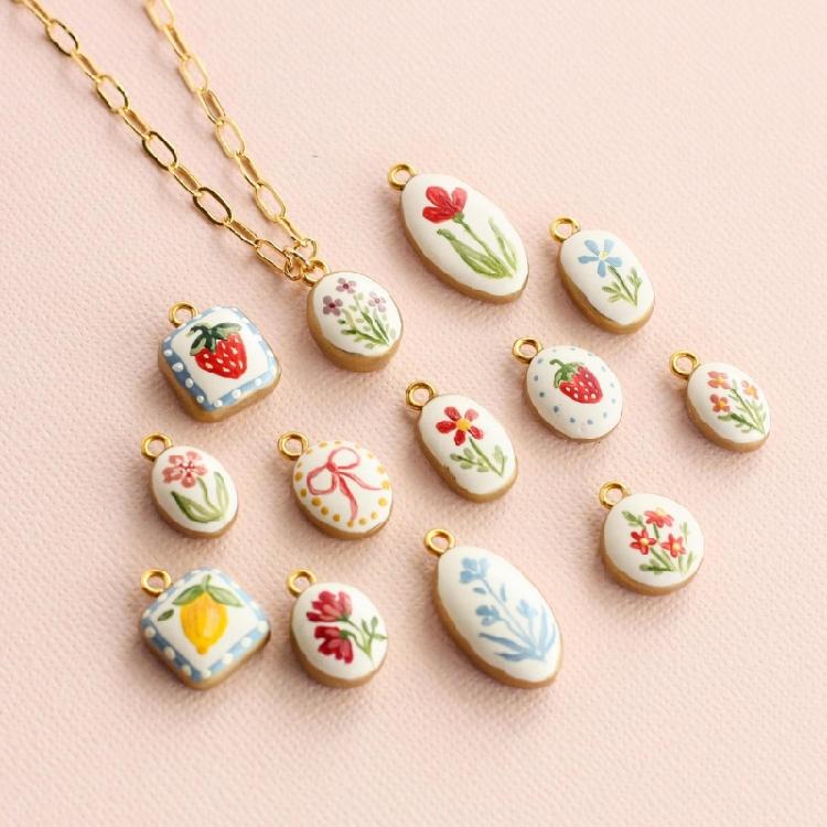 Floral Charm Necklace Adjustable Plant Series Collarbone Chain Flower Pendant Neckchain Daily Accessory Gift
