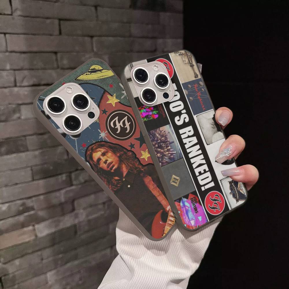 Band F-Foo F-Fighters Classic Rock Phone Case For IPhone 16 15 17 Pro 11 12 13 14 Pro Max Plus Soft Ripple Silicone Cover Shell