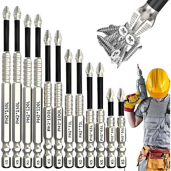 K5 Anti Slip Bit, K5 Impact Resistant Non Slip Bit, 2025 Upgraded Anti-Slip Screwdriver Bits Set, High Magnetic Screwdriver Drill Bits Set, 50 65 75
