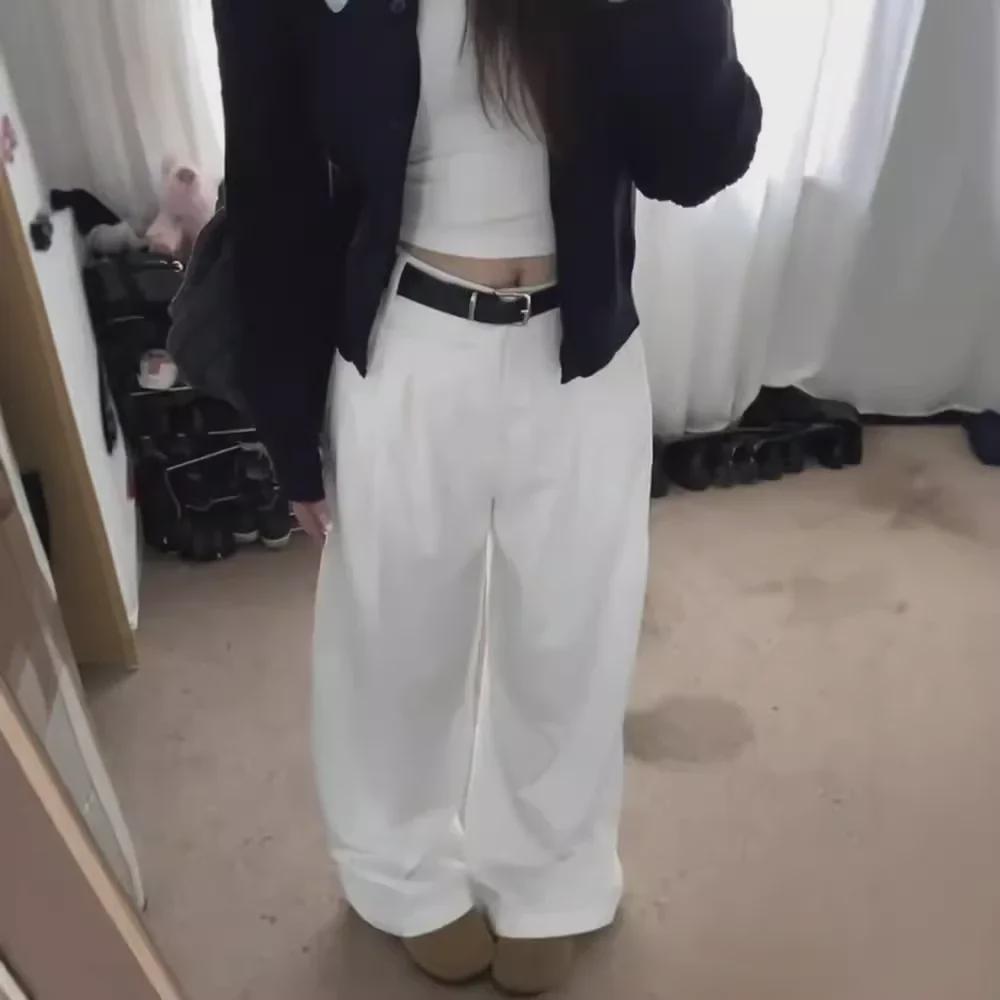 High-Waist Wide-Leg Retro Drape Jeans for Petite Women