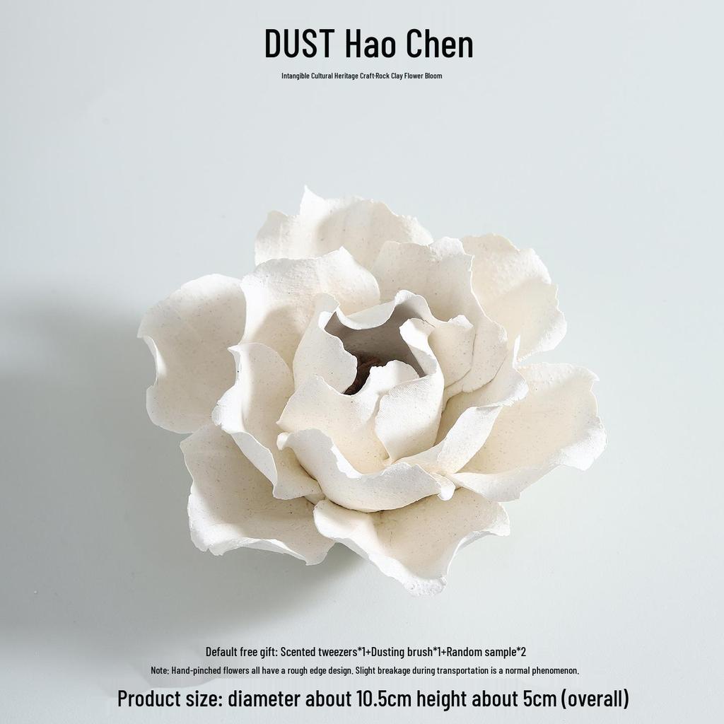 Handmade Ceramic Flower Incense Holder - Chinese Aromatherapy Diffuser Souvenir