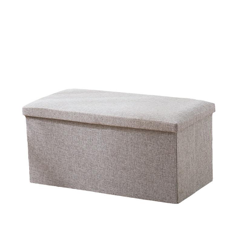 Cross-Border Cotton and Linen Folding Storage Stool: Dustproof Organizer for Shoes and Seating