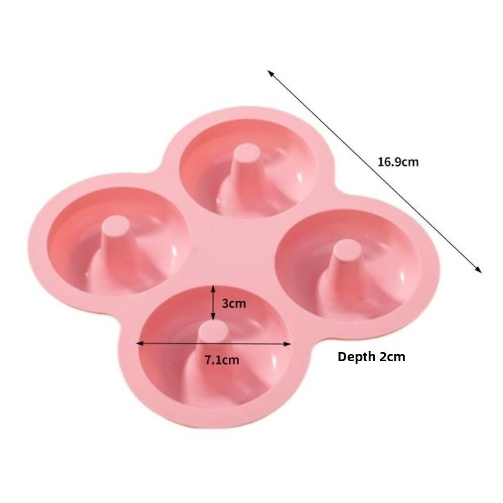 New Soft Silicone Donut Mold Reusable 4 Cavity Doughnut Pan Easy To Demold Multi-functional Cake Making Tools for Air Fryer