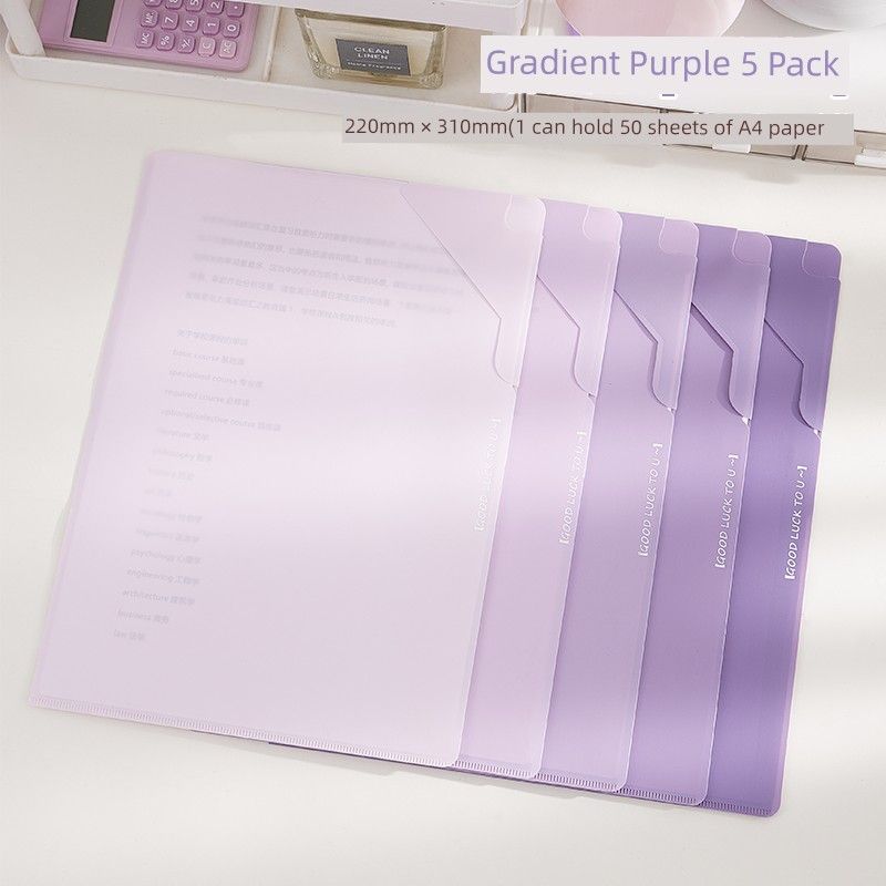 

Grade Three Class Two A4 Paper Only for Pupils Folder Gradient Purple [5 Pack] + Corner Design