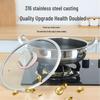 Deepened 316 Stainless Steel Non-Stick Double-Handle Pan for Pancakes - Compatible with Induction and Gas Cookers