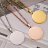 10Pcs 15-30mm Blank Round Discs Pendant Necklaces Gold Plated Chain Necklaces For DIY Custom Women's Men's Jewelry
