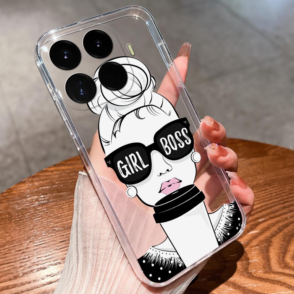 Case For Xiaomi17T 17Ultra Beautiful Flower Astronaut Anti-Fingerprint Transparent Shell For Xiaomi 17T 17 Ultra Coque Funda