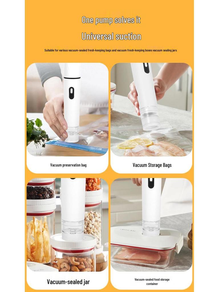 Mini Handheld Electric Vacuum Sealer with USB Food Storage Bags