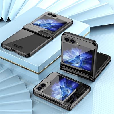 Fashion Ultra-thin Plating Hinge Phone Case For Samsung Galaxy Z Flip 5 5G Case Camera Protection Cover Shockproof Coque Fundas