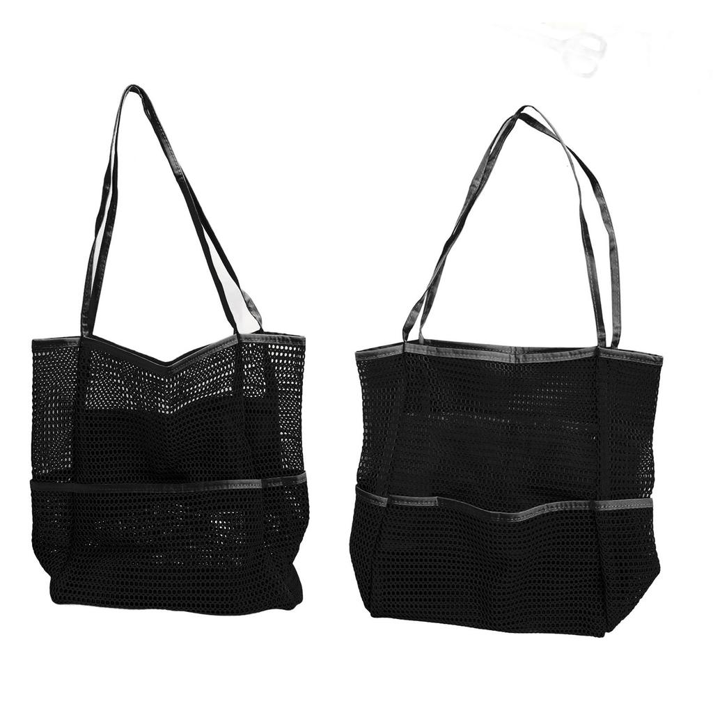 Mesh Beach Handbag Multiple Large Capacity Shoulder Bag for Travel Swimming Pool Picnic Camping